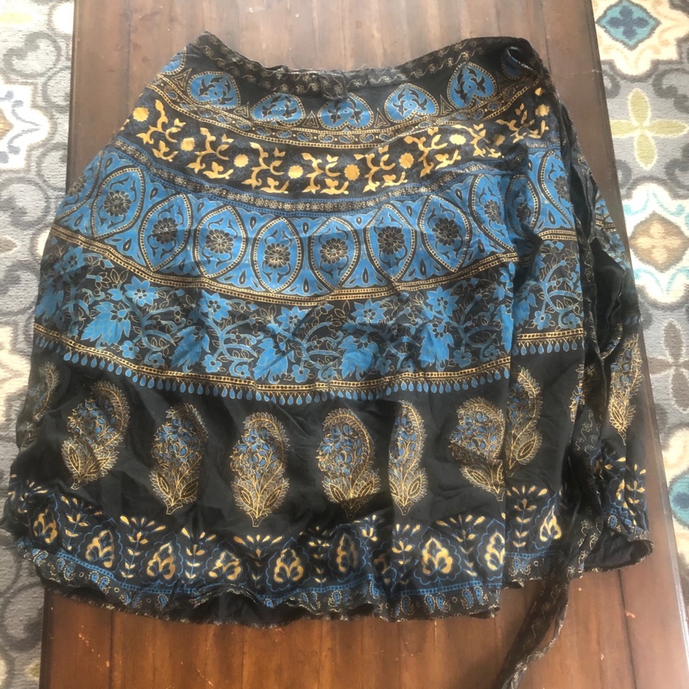 Colorful blue tie skirt